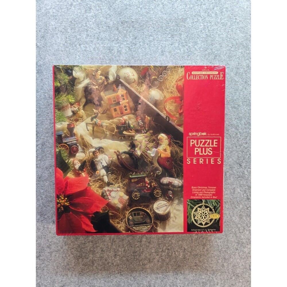 Vtg NOS Springbok Hallmark Keepsake Ornament 500 pc Puzzle  W/ Brass Ornament